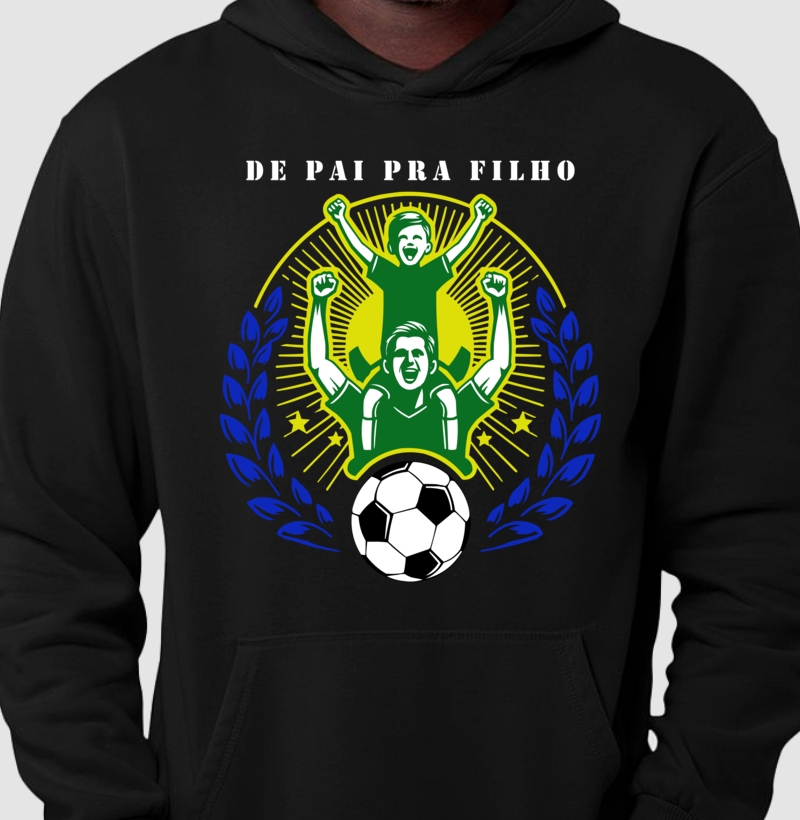 Hoodie Moletom De Pai Pra Filho - Verde e Amarelo