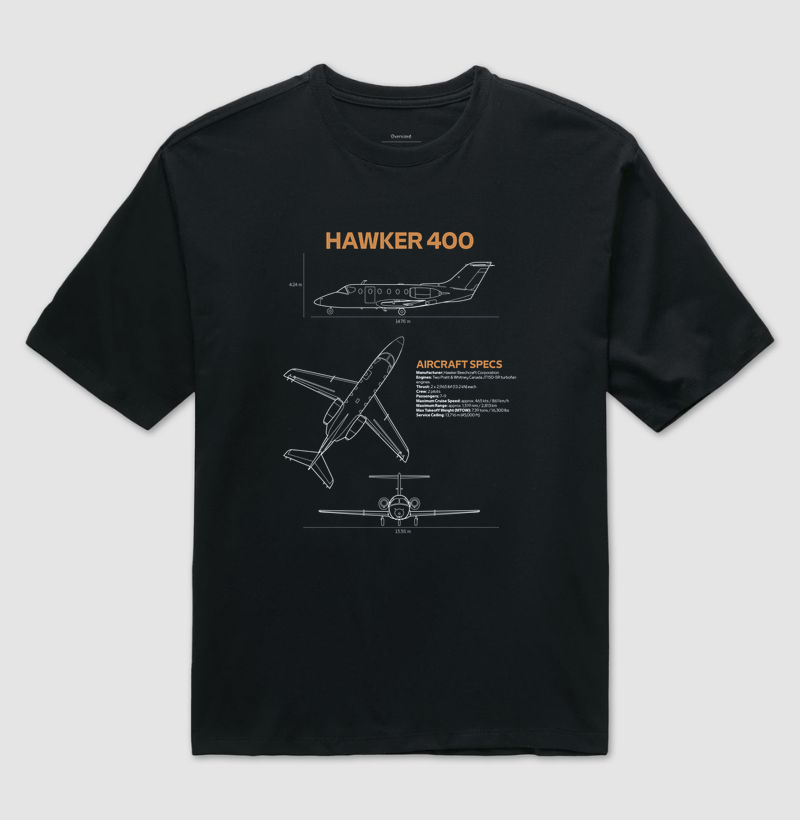 Hawker 400 | Blueprint - Camiseta Oversized