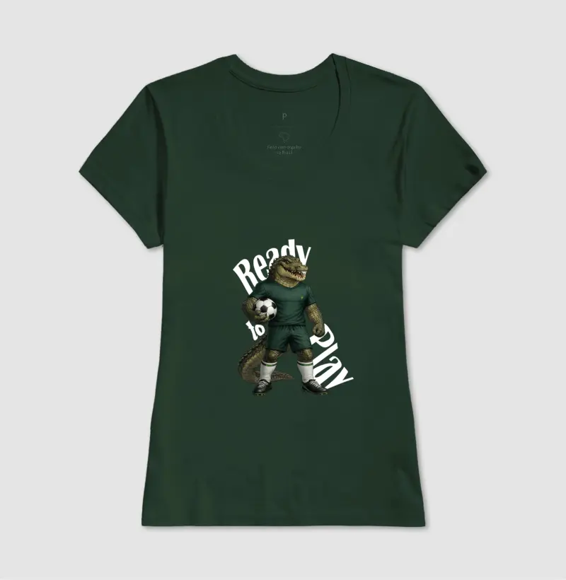 Camiseta Feminina Crocodilo Futebolista - Ready to Play