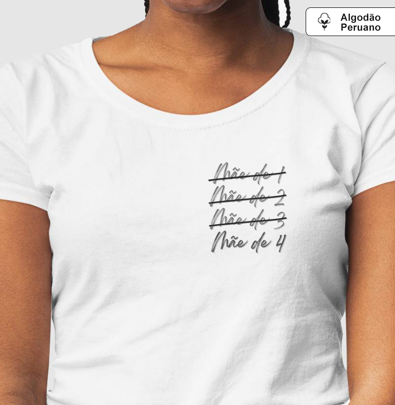 Mãe de 4 Minimalista Algodão Peruano Premium
