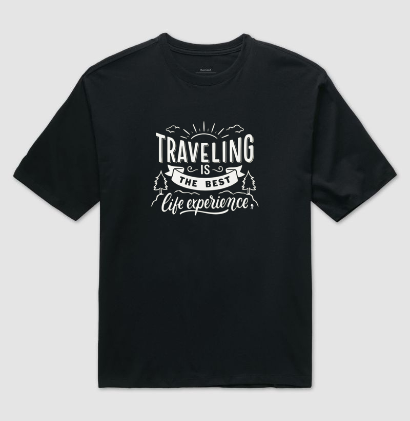 Camiseta Traveling is The Best Life Experience | Frase Viagem Vintage | Colecao Viciados em Viagem