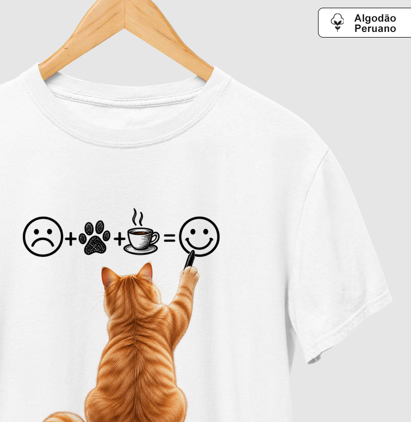 Otimismo Felino - Camiseta Algodão Peruano