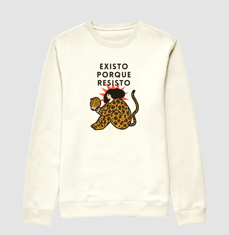 existo porque resito - Suéter Moletom
