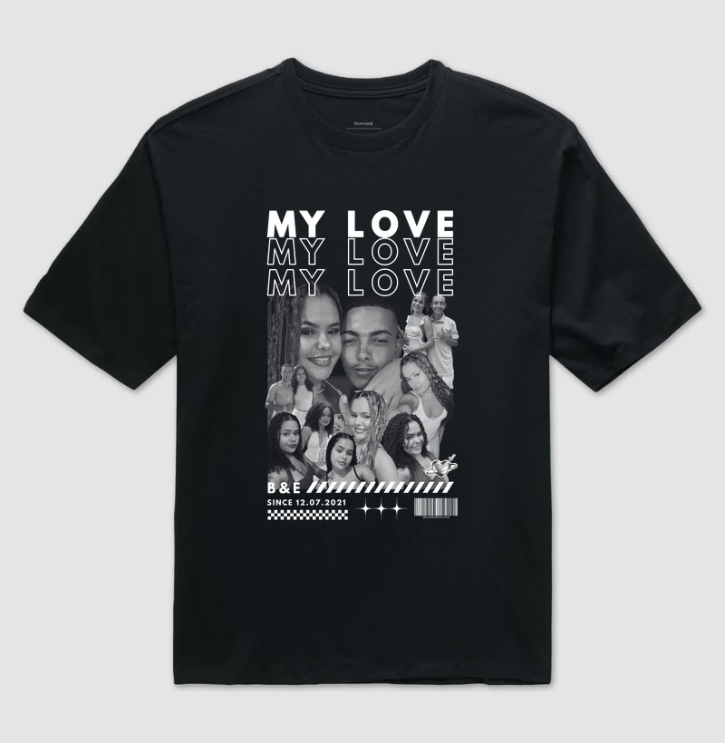 #1206 Camiseta Personalizada My Love — Colagem de Fotos do Casal