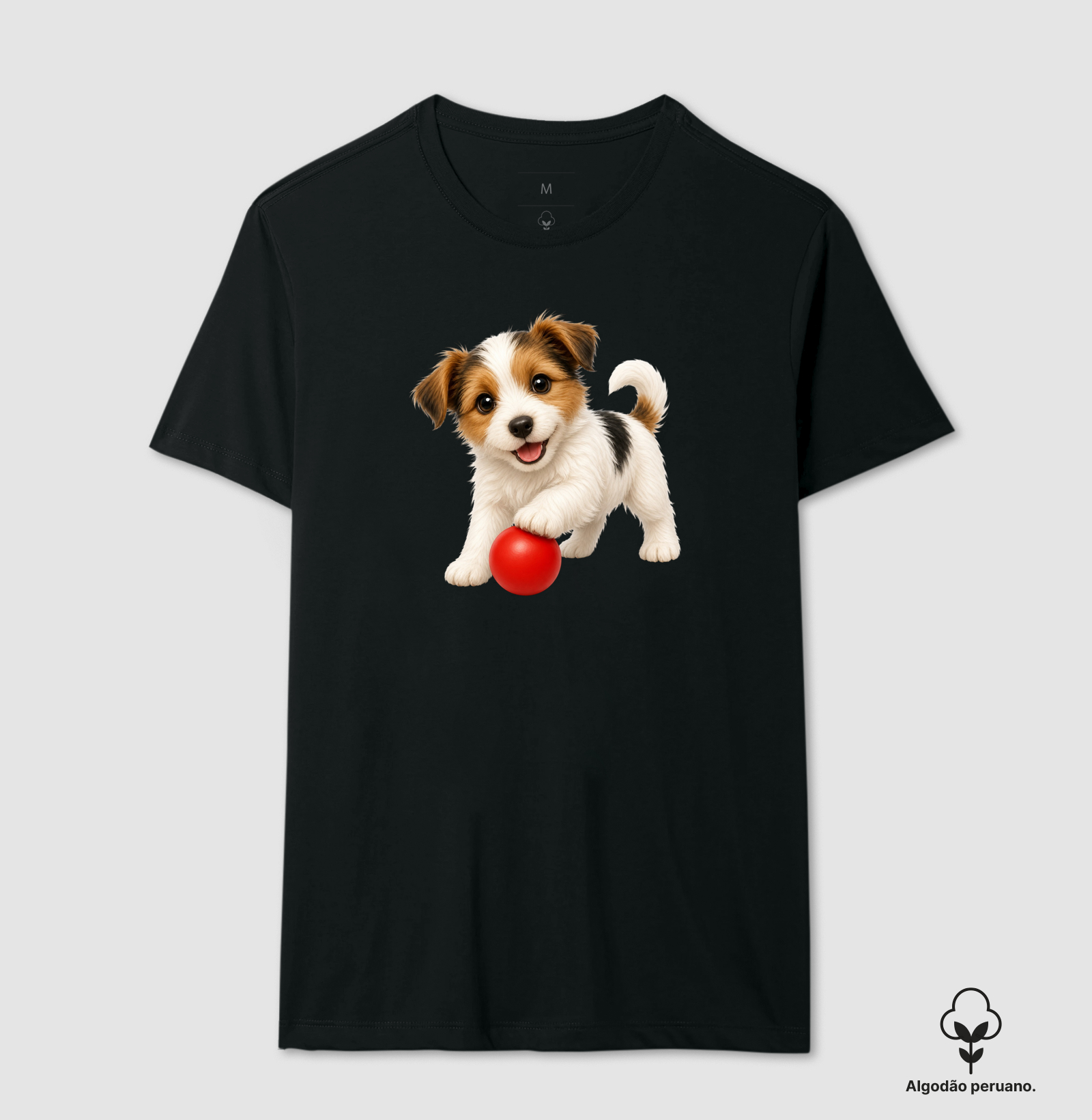 Jack Russell Pelo Longo - Desenho Animado - Camiseta Algodão Peruano