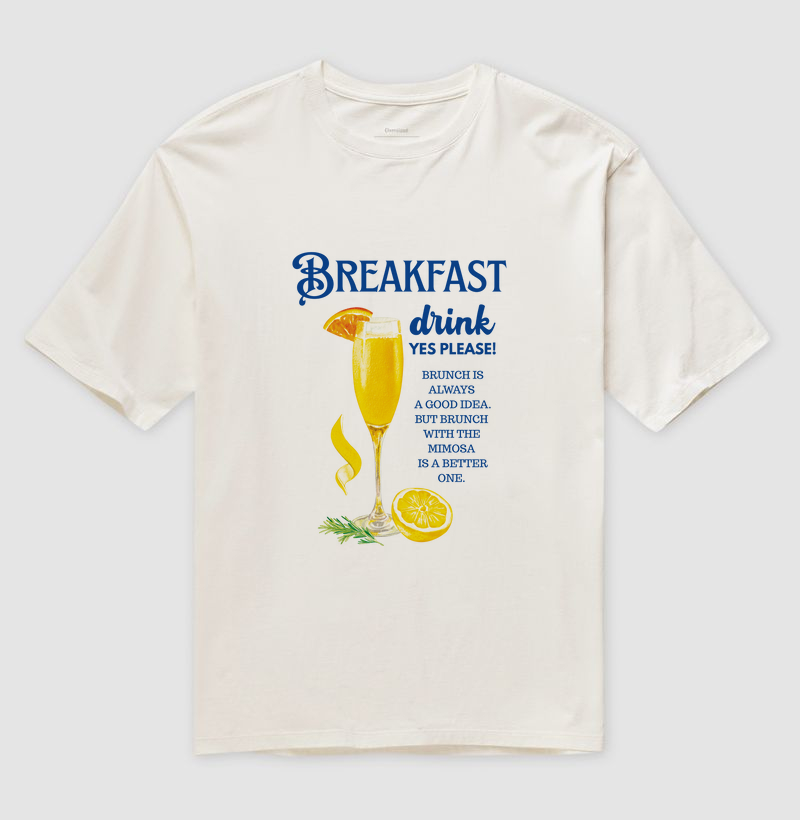 Camiseta Oversized - Breakfast Drink