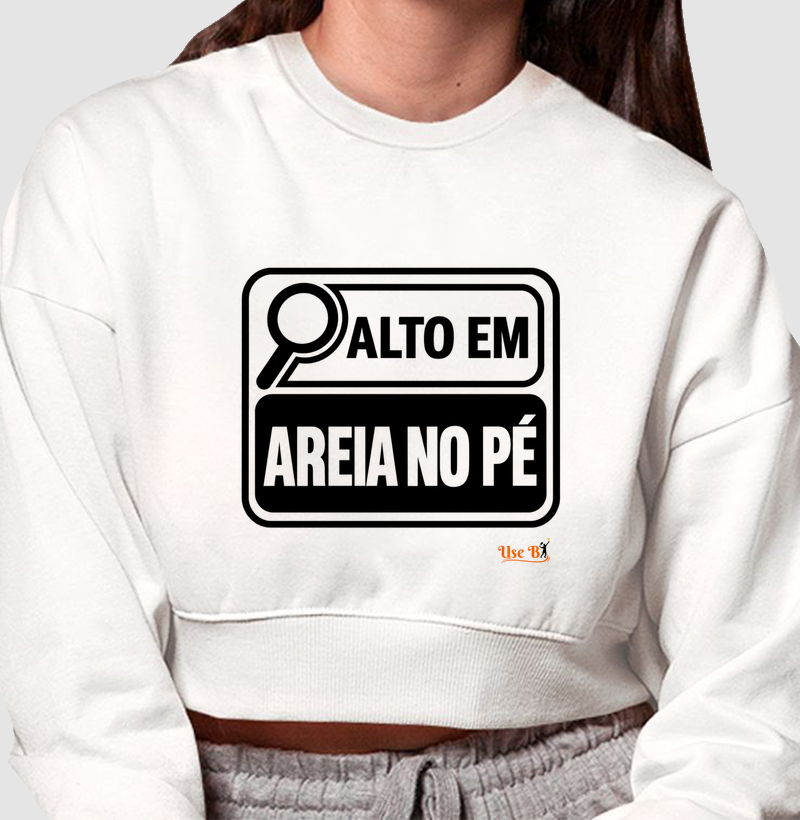 Alto em Areia no Pé - Cropped Moletom