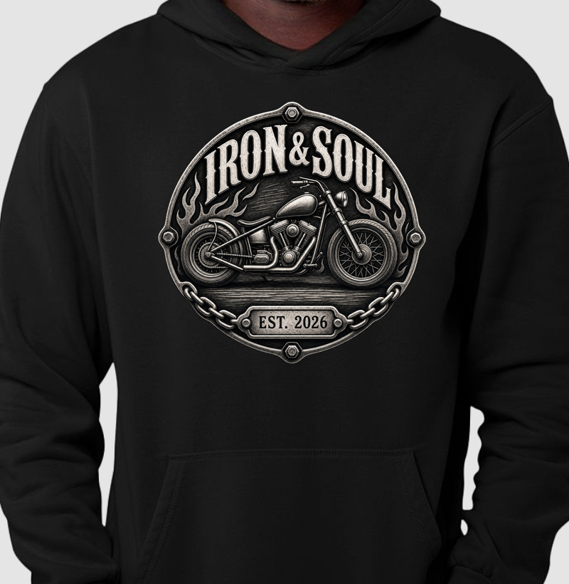 Iron - Iron & Soul - Black - Slim - Moletom Hoodie