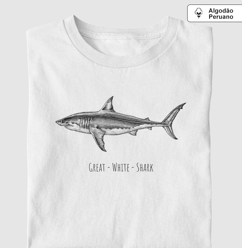 Great White Shark - Camiseta Algodão Peruano