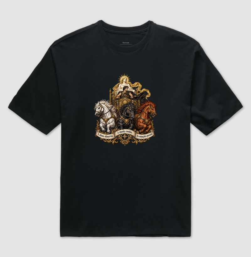 A alma observa. A mente conduz. As emoções puxam. - Camiseta Oversized