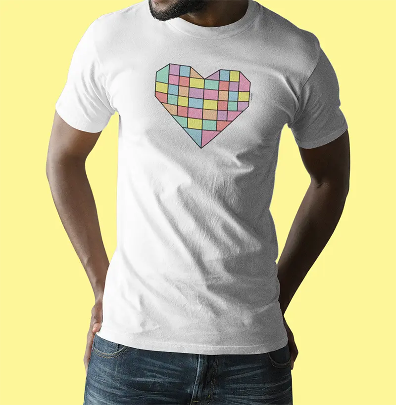 camiseta Coração Pixelado