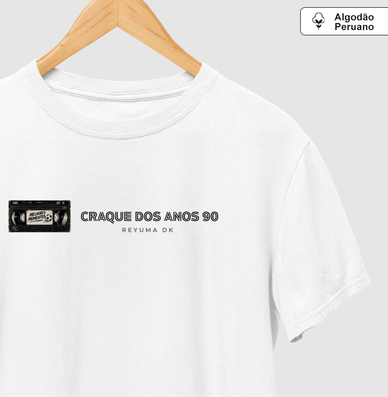 "Craque dos anos 90"- Futebol - Camiseta Algodão Peruano Masculina, Feminina e Babylook