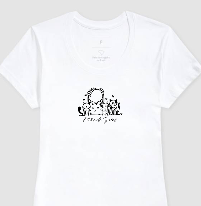 T-Shirt Mãe de Gatos Cut