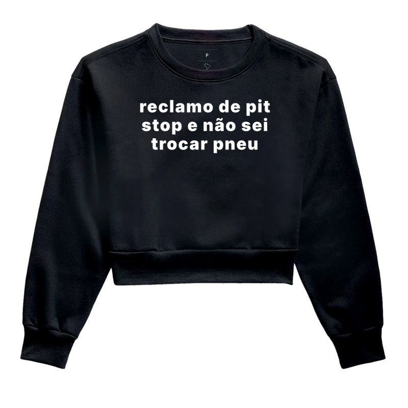 não sei trocar pneu - Cropped Moletom