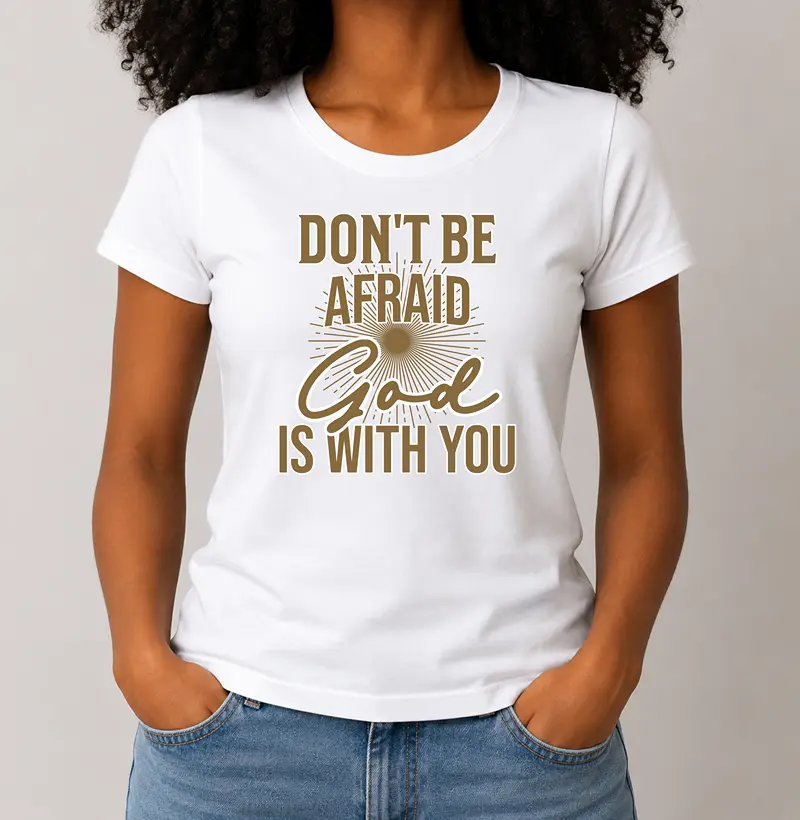 Camiseta Feminina Don't Be Afraid - Estampa Dourada