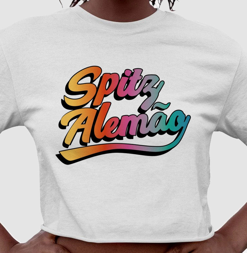 Cropped Spitz Alemão Escrita