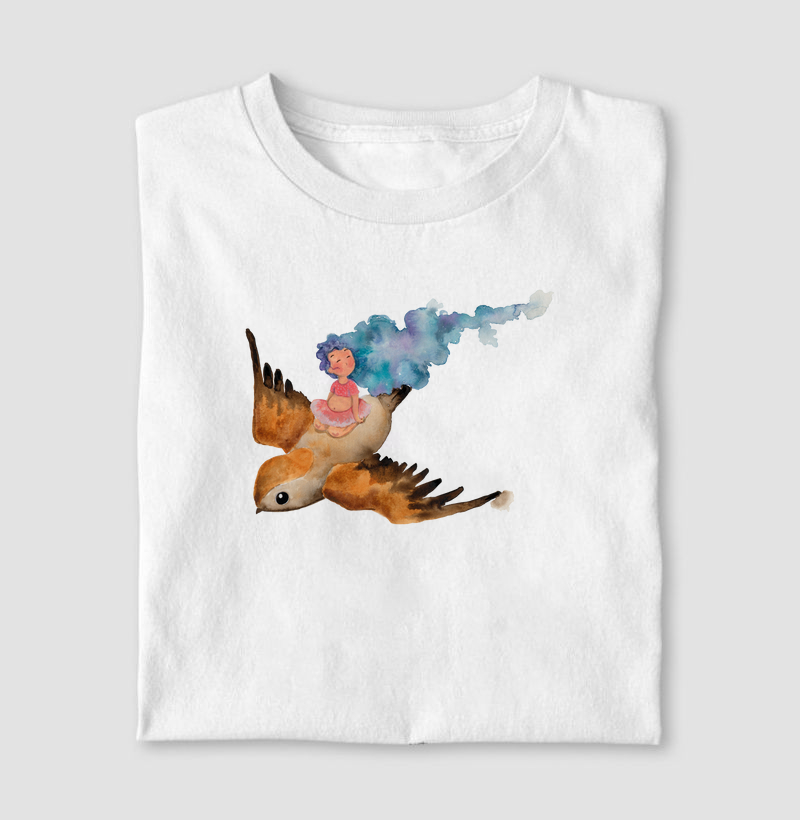 Camiseta Voo com Pássaro 