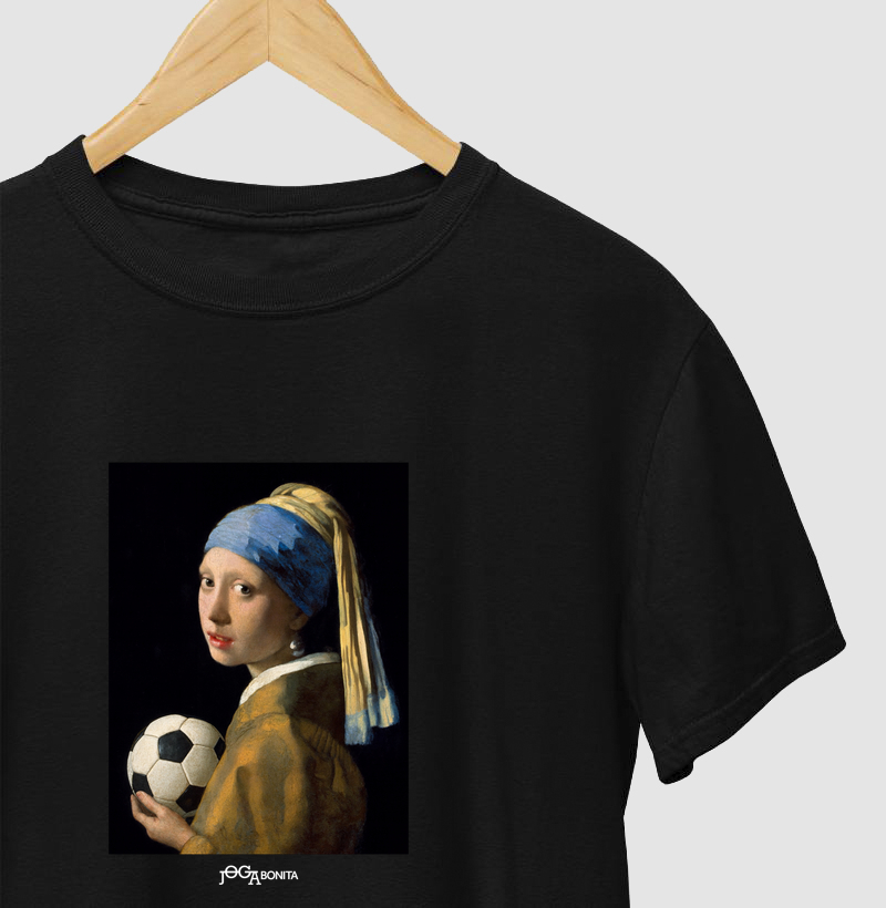 futebol arte - moça com brinco de pérola