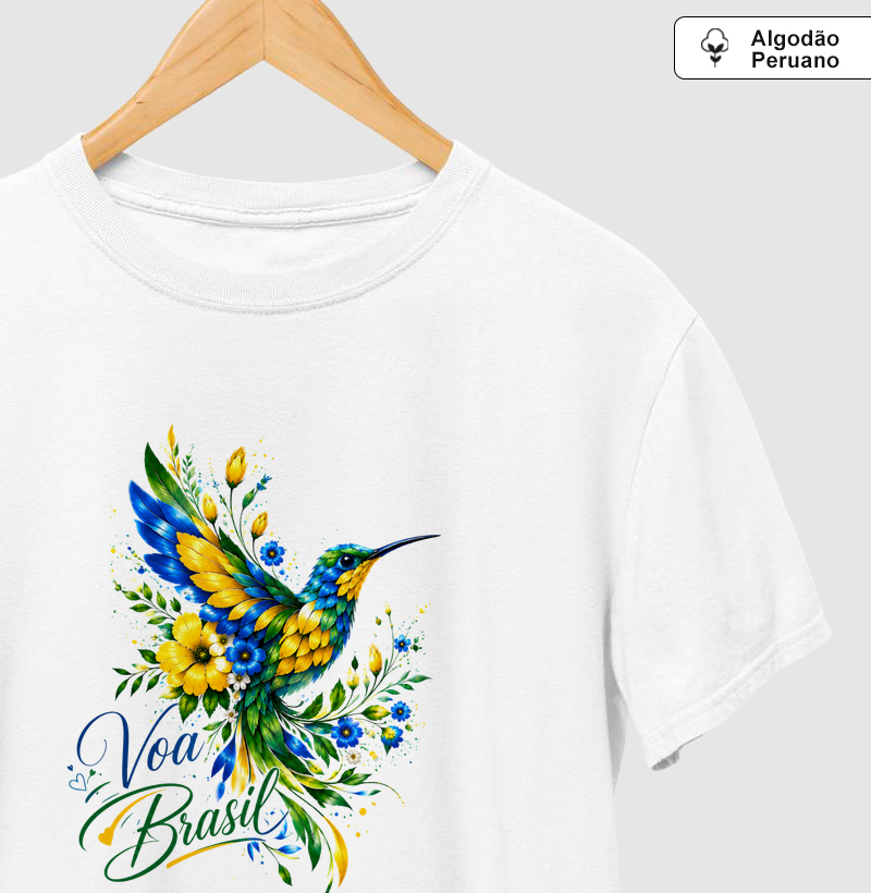 Camiseta Voa Brasil - Camiseta Algodão Peruano