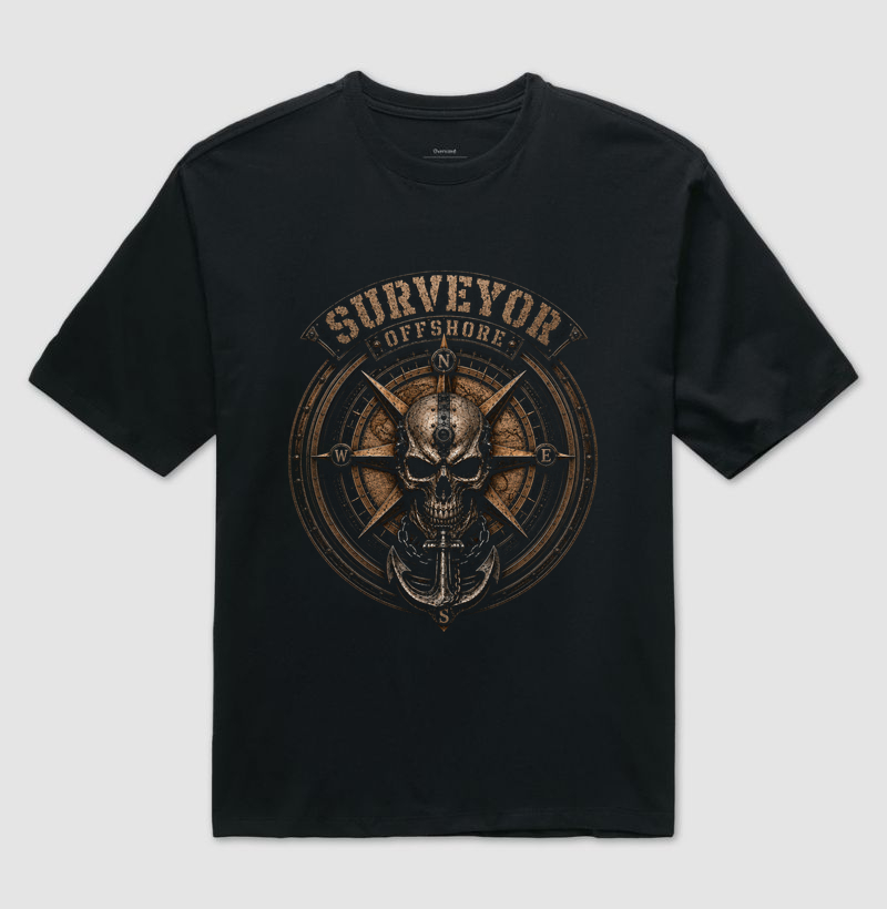 Surveyor Offshore Skull - Camiseta Oversized