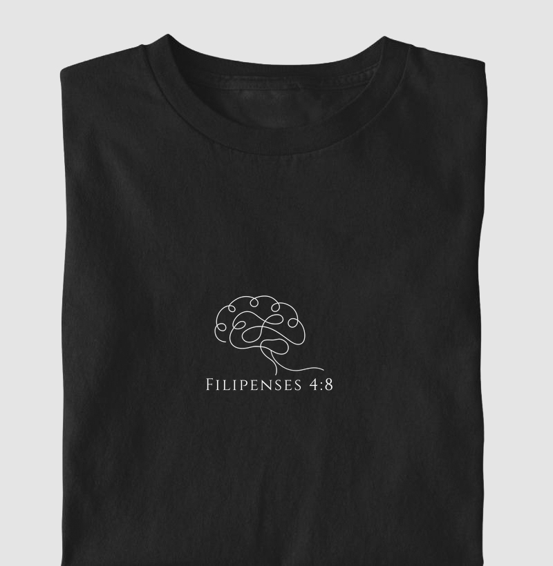 Camiseta Versículo em Traço - Filipenses 4:8
