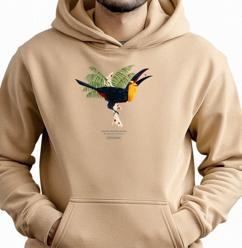 Aves do Brasil - Tucano-de-bico-preto - Moletom Hoodie