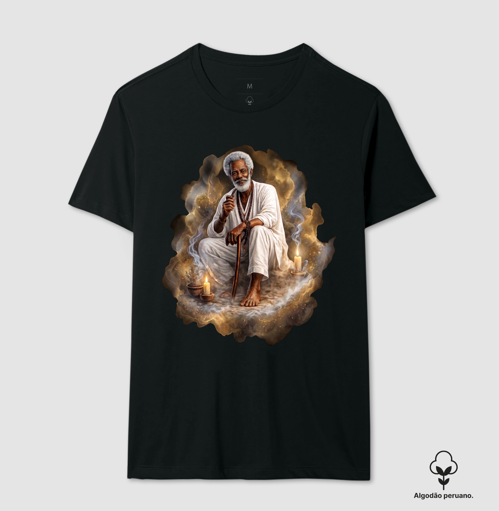 Pai João de Angola  - Camiseta Algodão Peruano