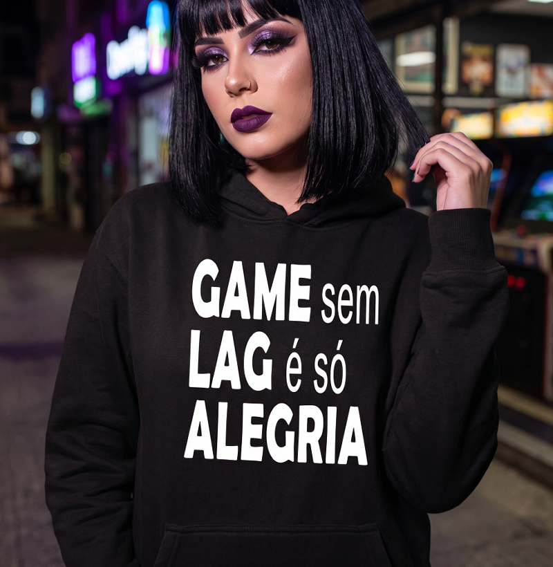 Moletom Unissex Gamer "Game Sem Lag É Só Alegria"