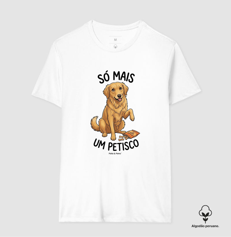 CAMISETA ALGODÃO PERUANO GOLDEN RETRIEVER PETISCO
