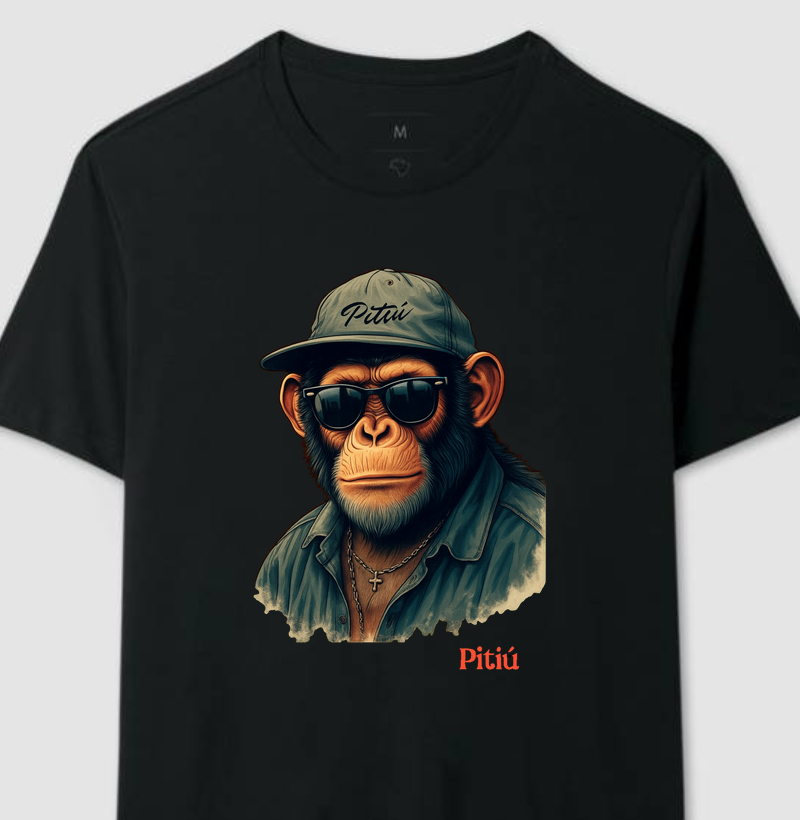Camiseta preta - Macaco Véio - Pitiú
