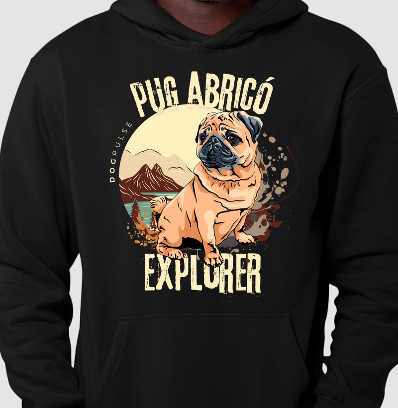 Hoodie Moletom Dog Pulse Pug Abricó Explorer – Joyful Journeys
