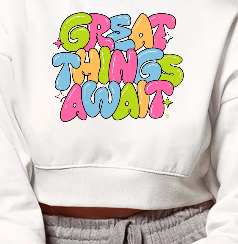 Cropped Moletom Great things await