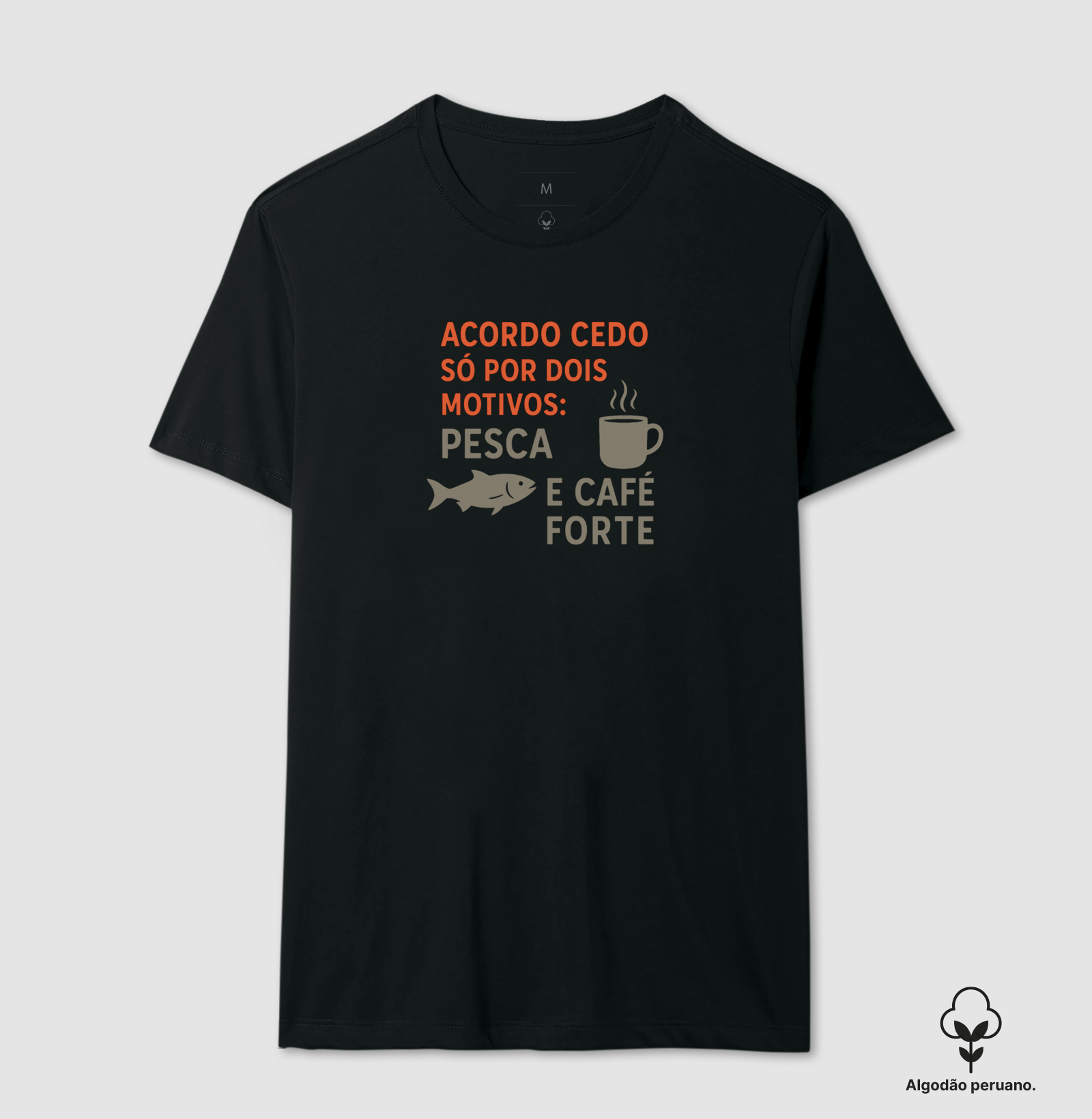 PESCA E CAFÉ FORTE - CAMISETA PREMIUM