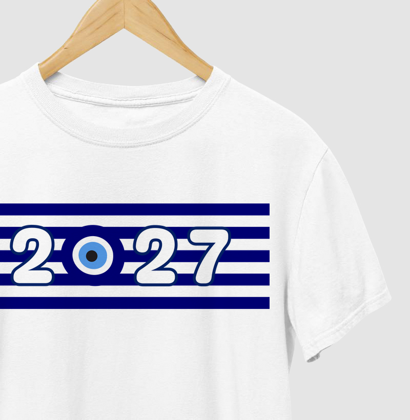 Camiseta 2027 Olho Grego – Proteção e Boas Energias - Camiseta