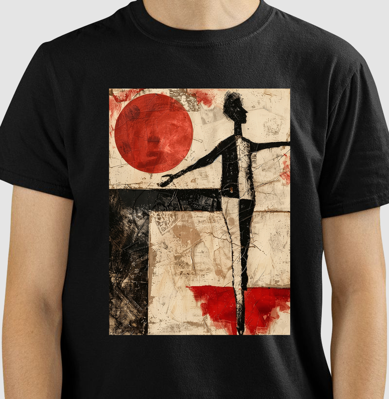 Camiseta Kurt Schwitters Geométrica Sol Vermelho