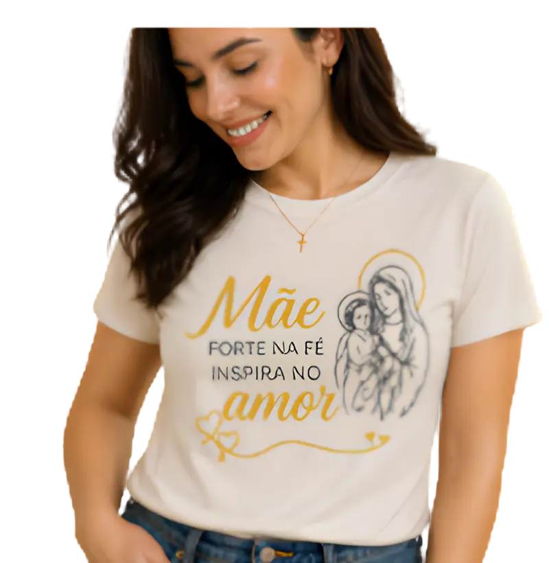 Camiseta Mãe Forte na Fé 