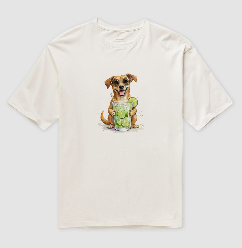 Cachorro com Caipirinha - Camiseta Oversized
