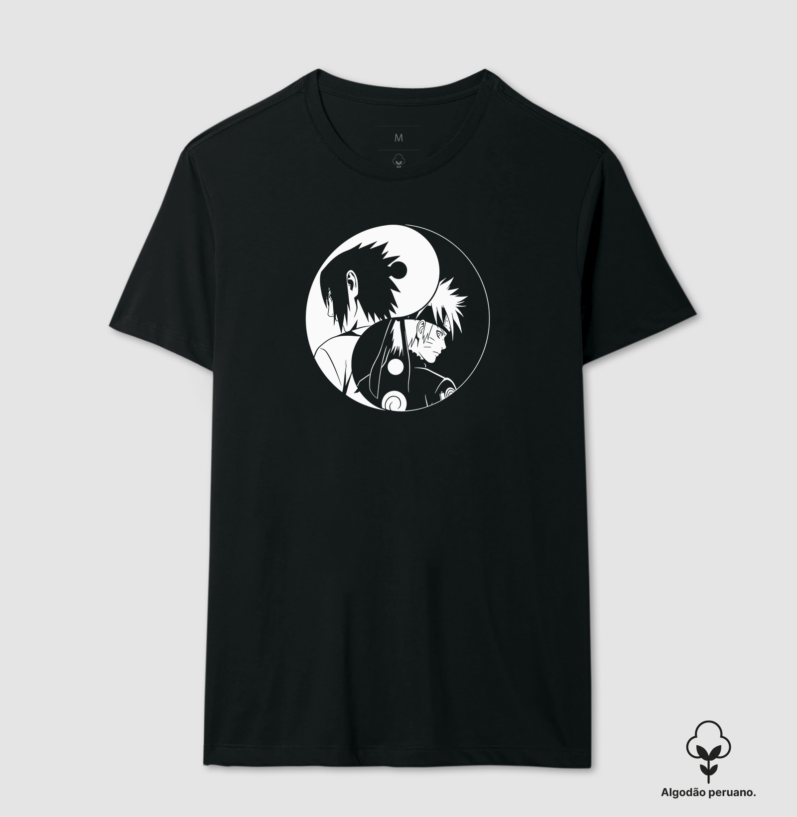Naruto & Sasuke – Yin e Yang - Camiseta Algodão Peruano