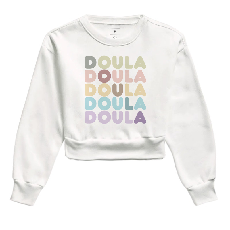 DOULA Cores Moleton Cropped - Identidade e Pertencimento no Parto Humanizado