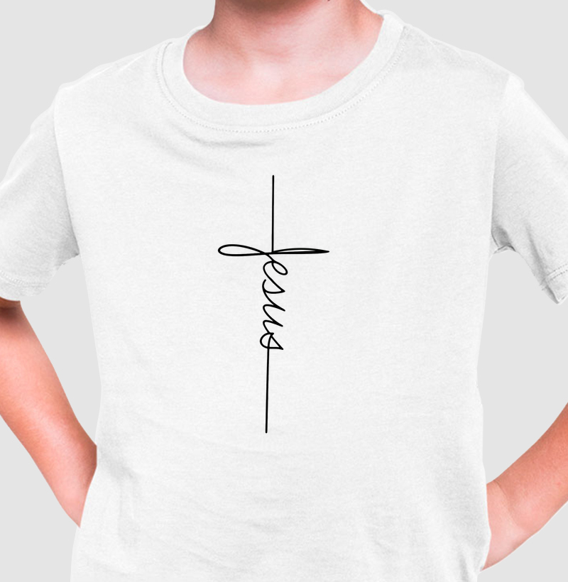 Camiseta Infantil Algodão Peruano Jesus & Cruz