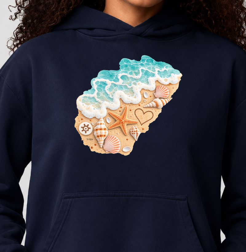 Coração na Areia  - Hoodie Moletom