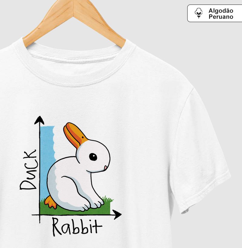 Camiseta Algodão Peruano Pato ou Coelho? - Camiseta Algodão Peruano