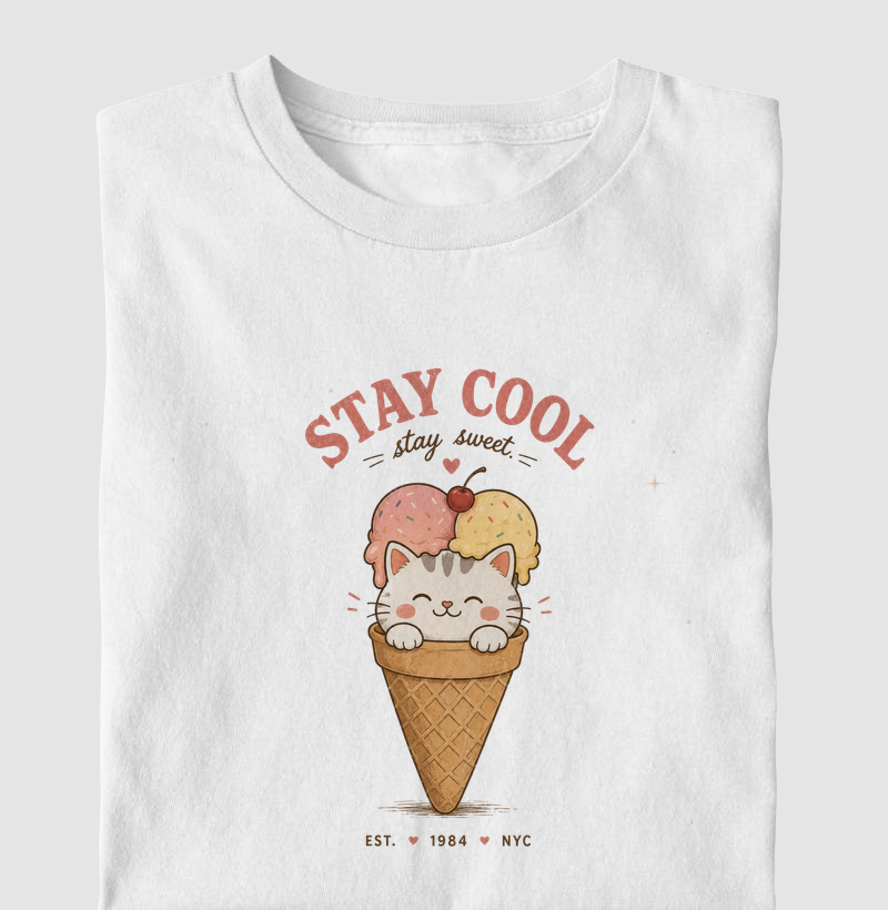Camiseta Infantil Stay Cool Cat
