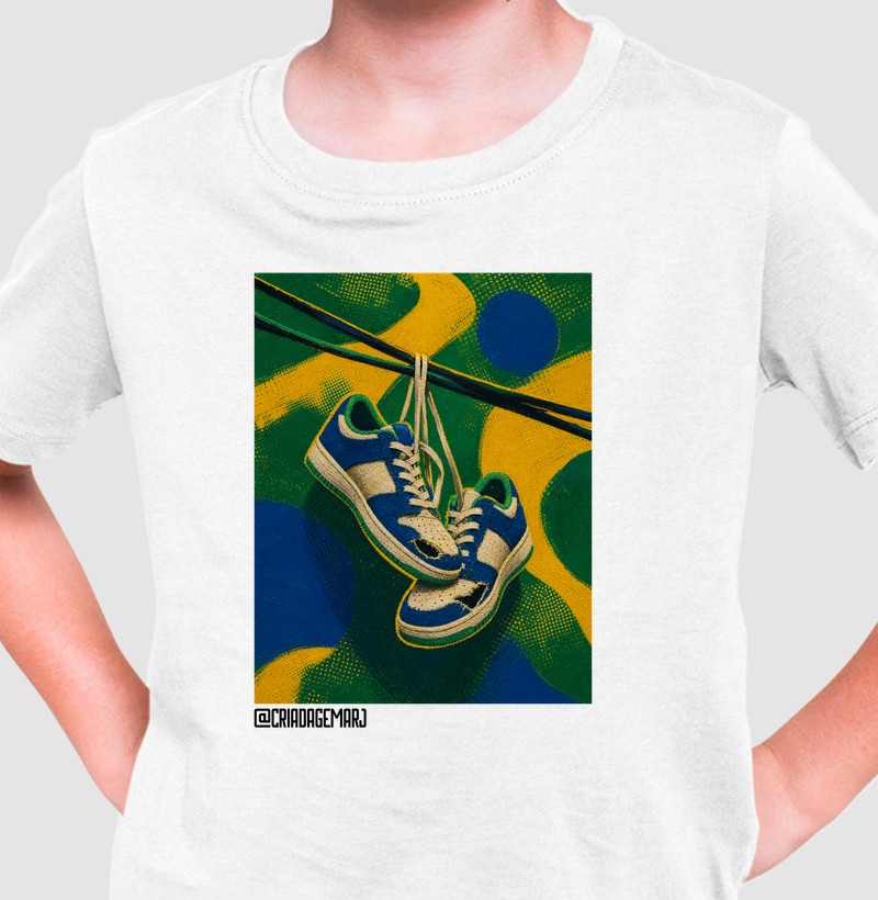 Camiseta Infantil Tênis no Fio 