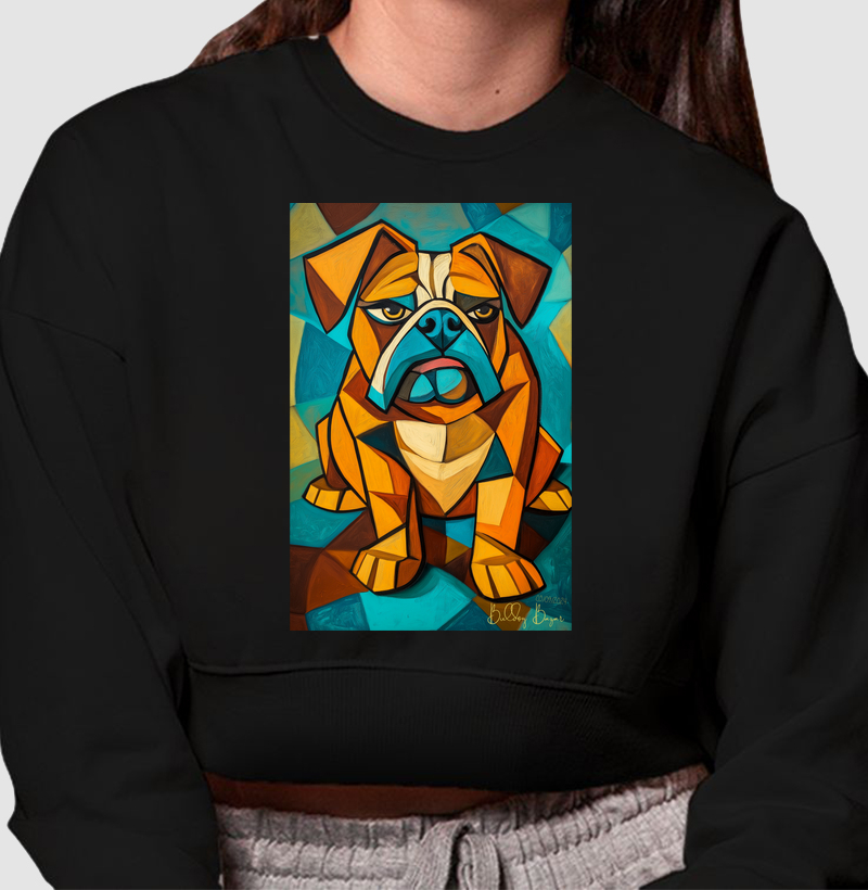 Moletom Cropped Bulldog Ingles "Picasso III"