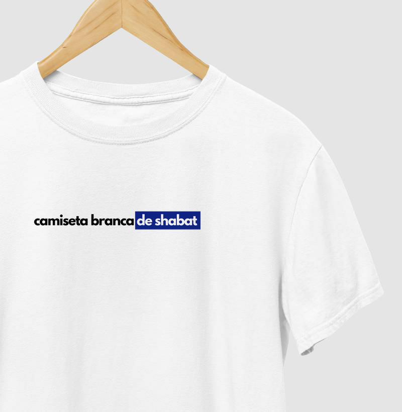 Camiseta branca de Shabat