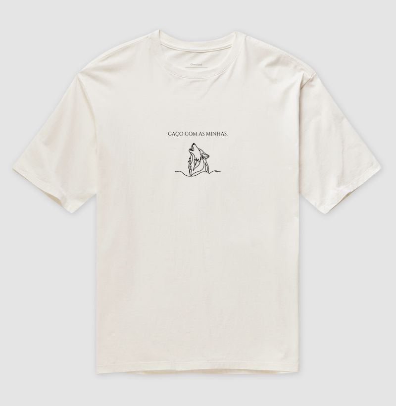 LOBA Caço com as minhas Camiseta Oversized Feminina