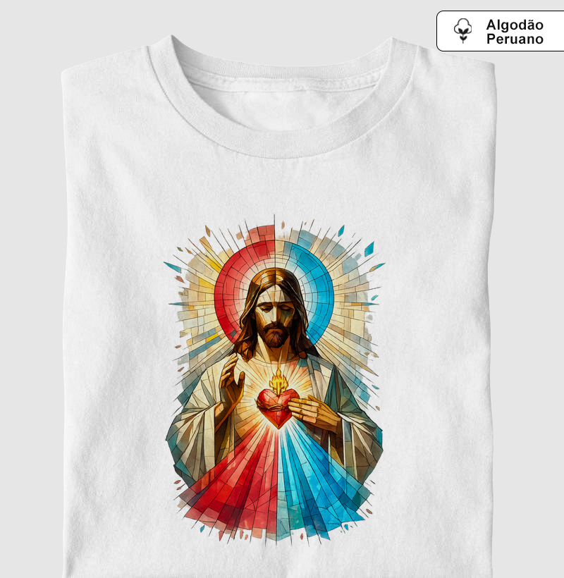 Camiseta Algodão Peruano Jesus Misericordioso 
