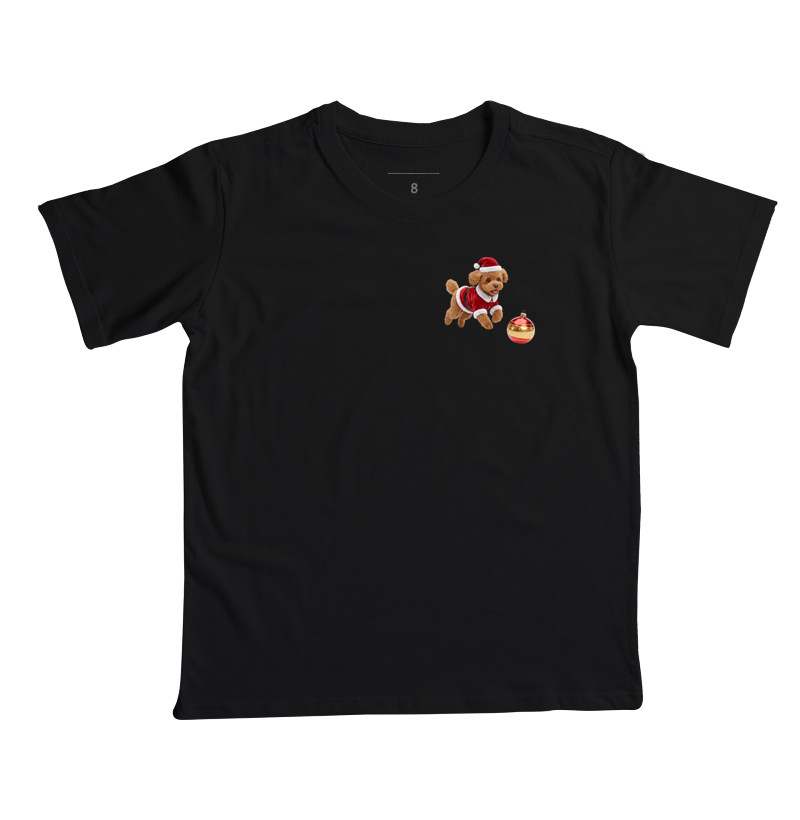 Poodle Marrom - Natal - Camiseta Infantil