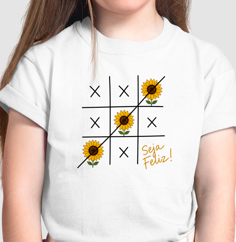 Camiseta Seja Feliz Girassol